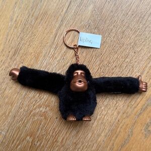Kipling Otis Medium Monkey Keychain - BLACK / ROSE GOLD - RARE LIMITED EDITION